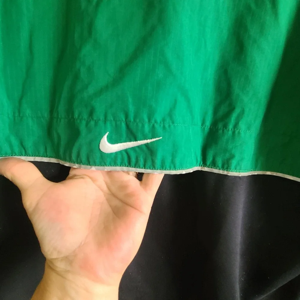Vtg Nike Windbreaker Jacket Mens Small Green Black Colorblock Ripstop Full Zip